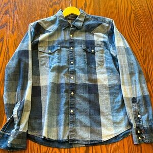 Lucky Brand Western Style Pearl Snap Shirt - Size Large